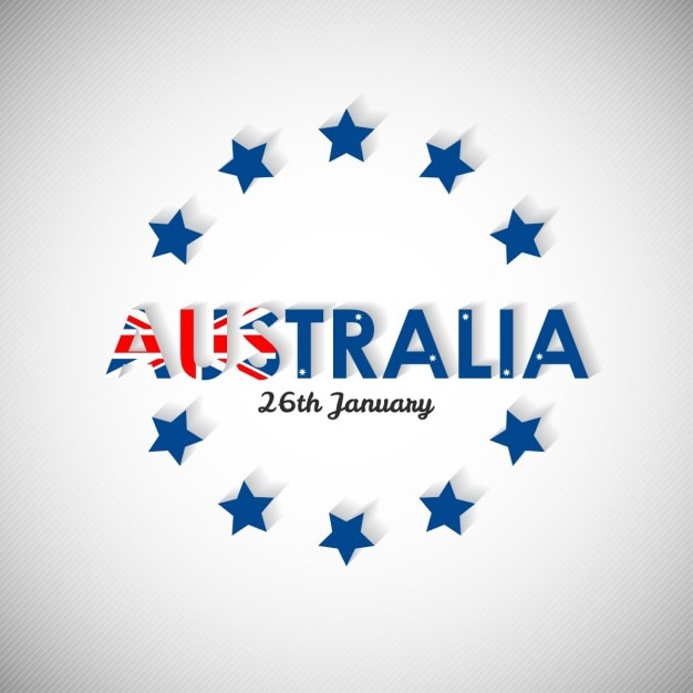 Vector gratuito fondo con estrellas azules para el día de australia