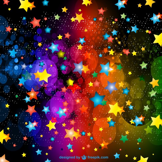 Fondo con estrellas de colores