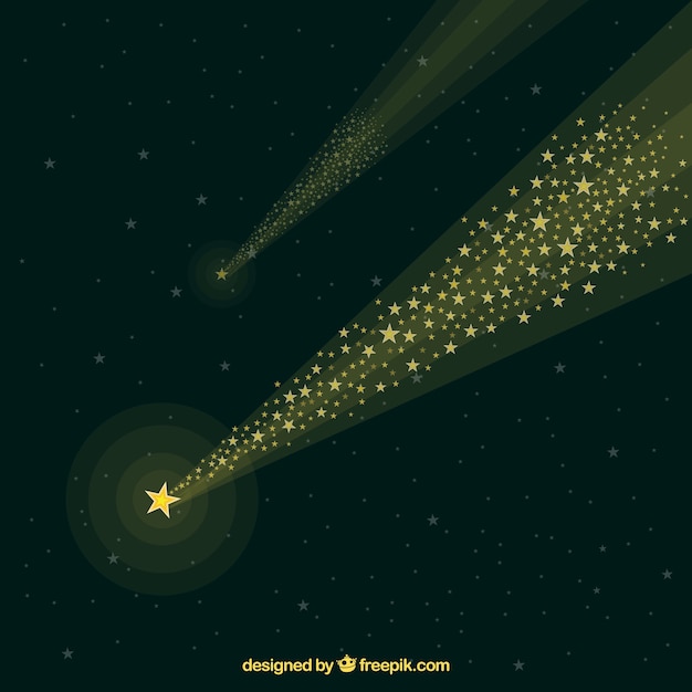 Vector gratuito fondo de estrellas fugaz en el espacio