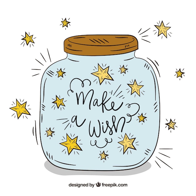 Fondo de estrellas con lettering en cristal