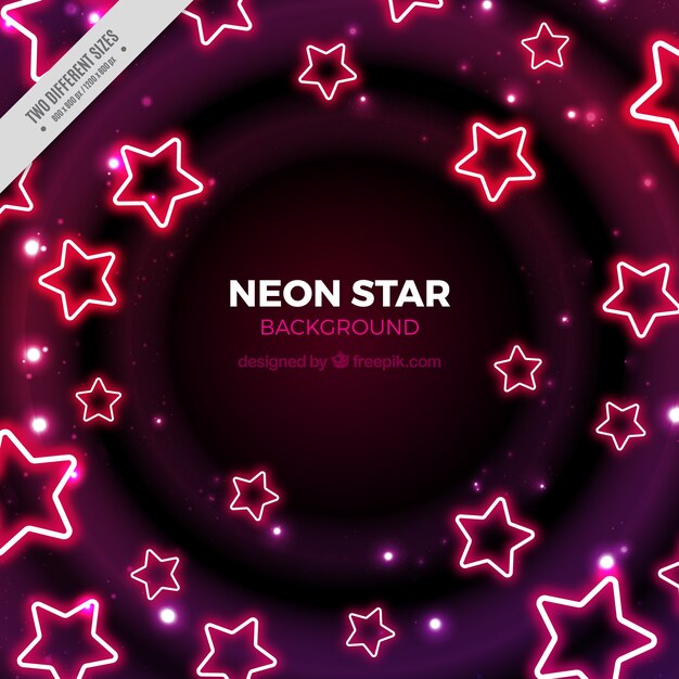Fondo de estrellas de neón 