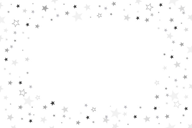 Fondo de estrellas plateadas de diseño plano