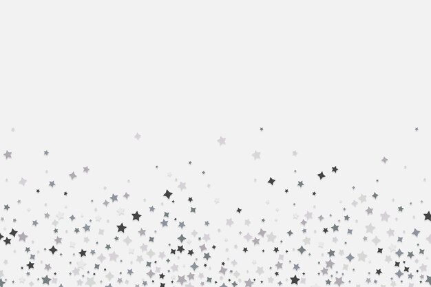 Fondo de estrellas plateadas de diseño plano