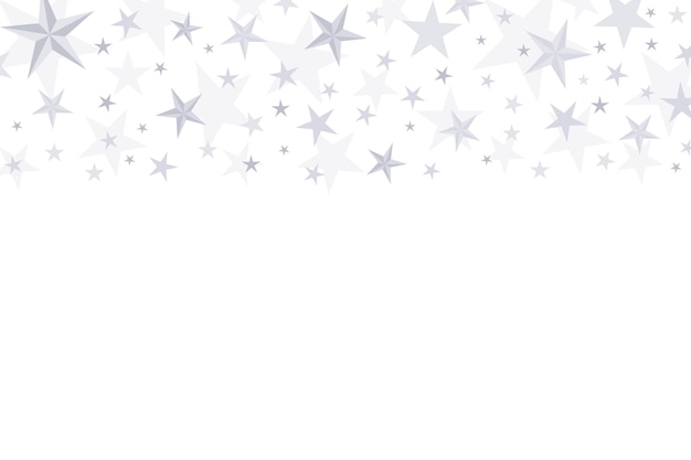 Fondo de estrellas plateadas de diseño plano