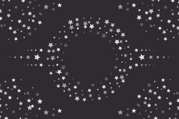 Fondo de estrellas plateadas de diseño plano