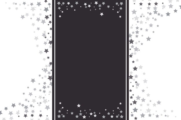 Fondo de estrellas plateadas de diseño plano