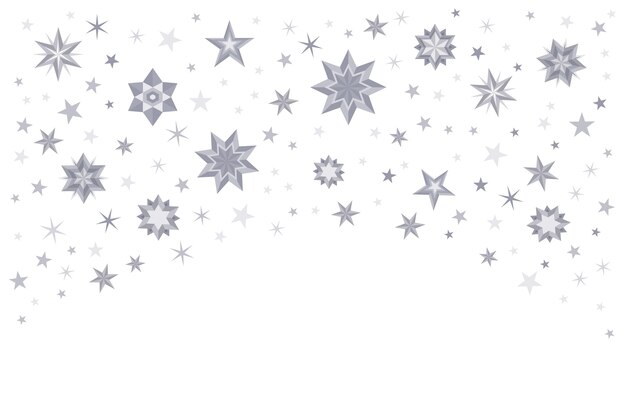 Fondo de estrellas plateadas de diseño plano