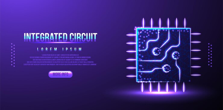 Vector gratuito fondo de estructura de alambre poligonal baja poli de circuito integrado