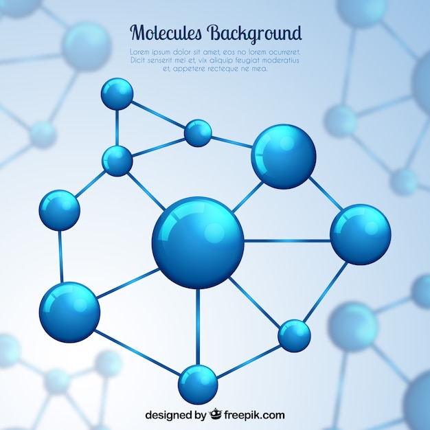 Fondo de estructura molecular azul 