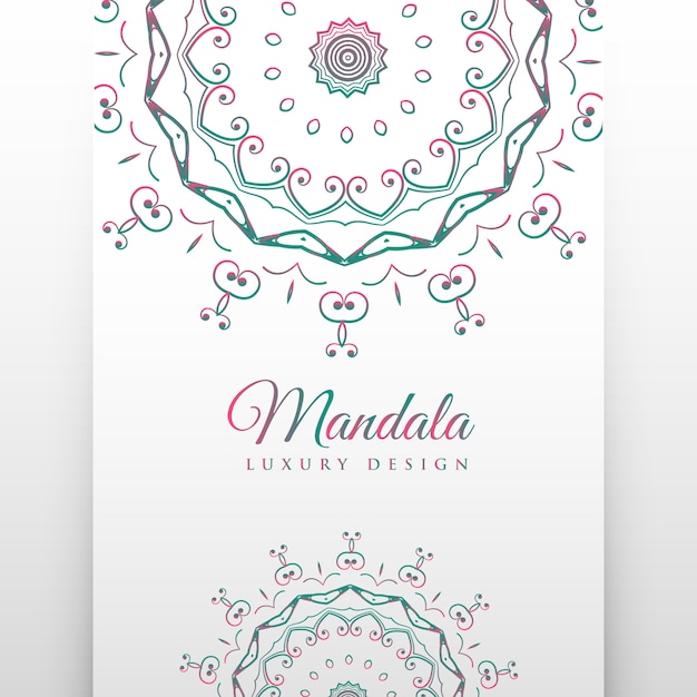 Fondo étnico blanco con decoración de mandala