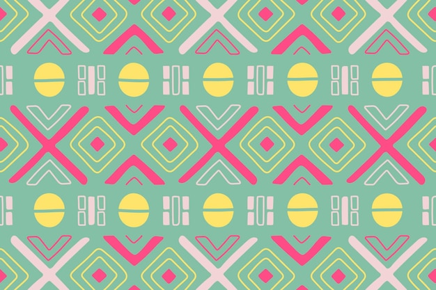 Fondo étnico de patrones sin fisuras, colorido diseño azteca, vector