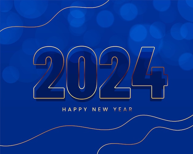 fondo de evento de año nuevo de estilo lineal 2024 con vector de efecto bokeh