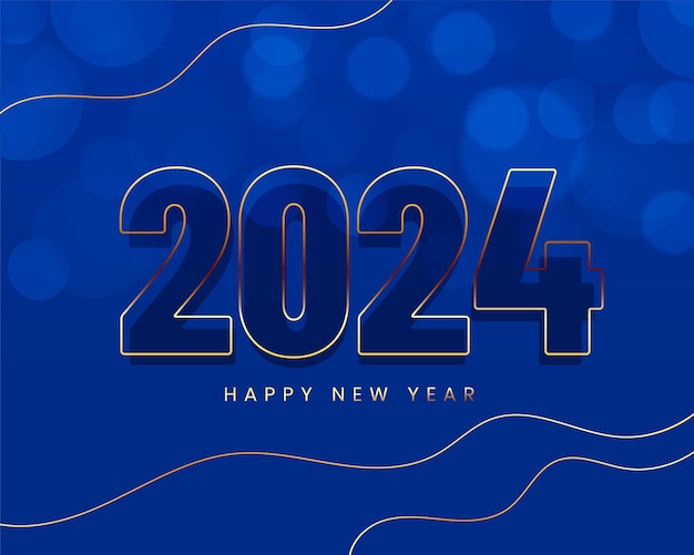 Vector gratuito fondo de evento de año nuevo de estilo lineal 2024 con vector de efecto bokeh