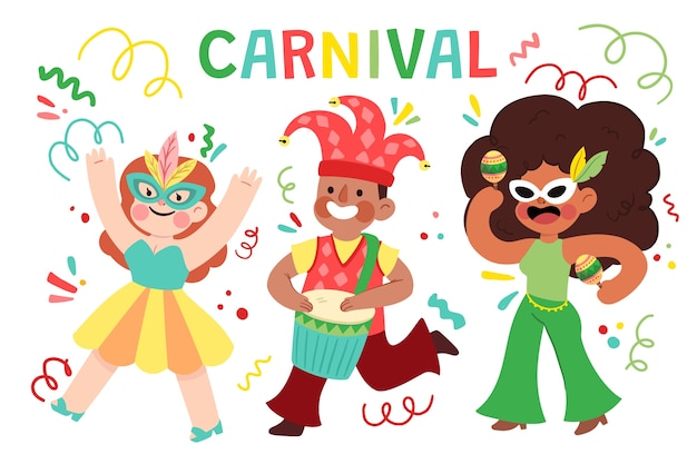 Vector gratuito fondo de evento de carnaval plano