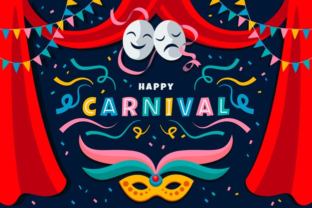 Fondo de evento de carnaval plano