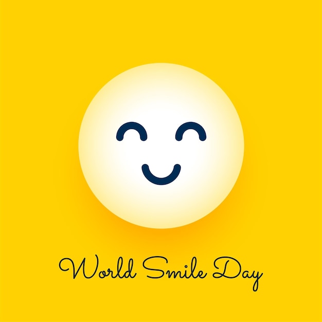 Vector gratuito fondo del evento del día mundial de la sonrisa moderno con un lindo vector sonriente de dibujos animados