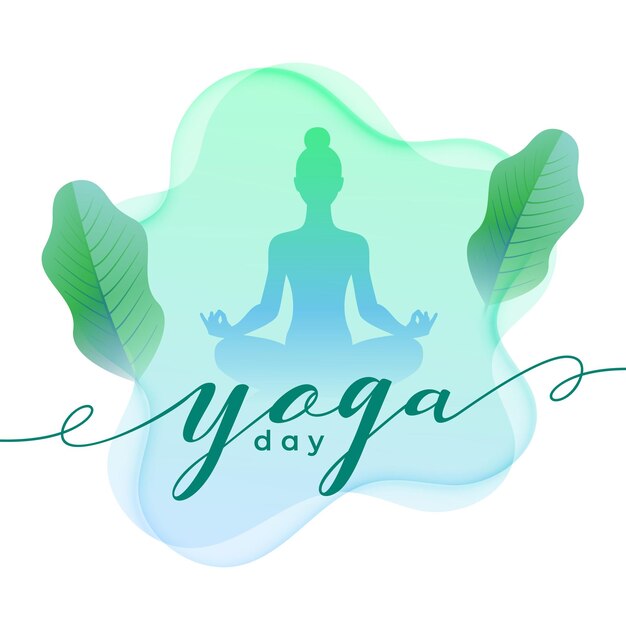 fondo del evento del día de yoga con hojas verdes naturales