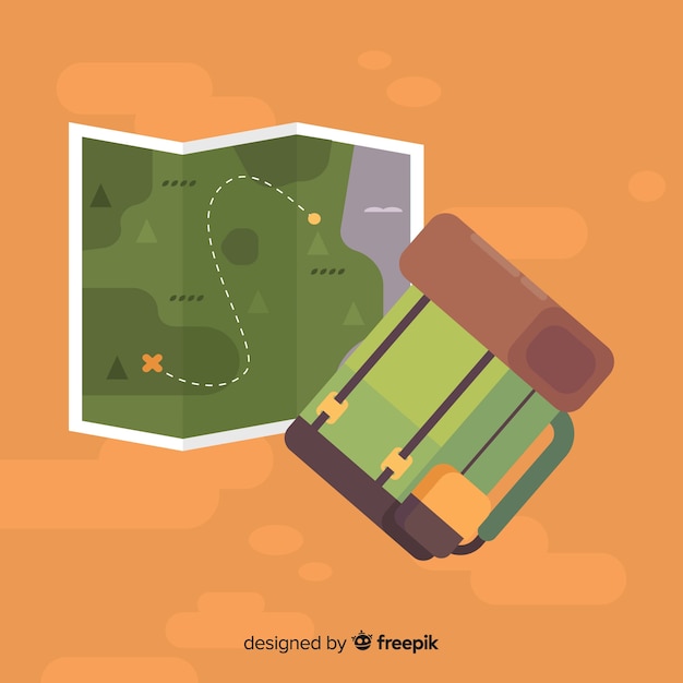 Fondo de explorador con mochila