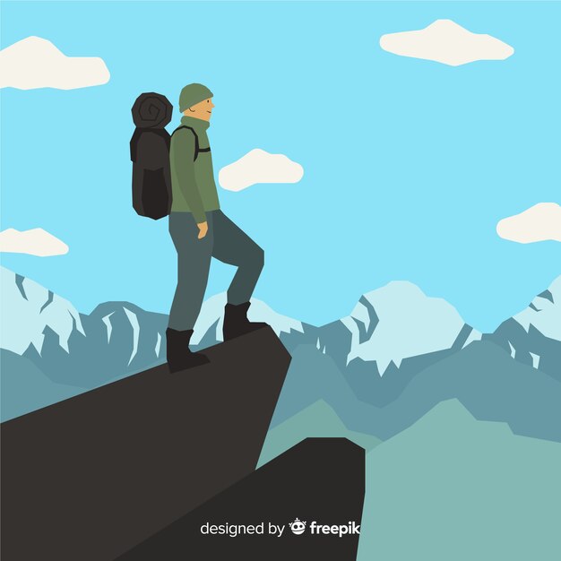 Fondo de explorador con mochila