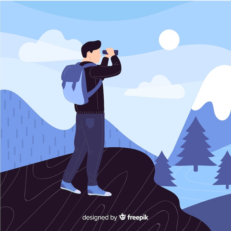 Vector gratuito fondo de explorador con mochila