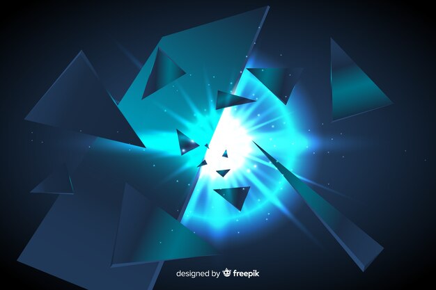 Fondo de explosión con luz en 3d