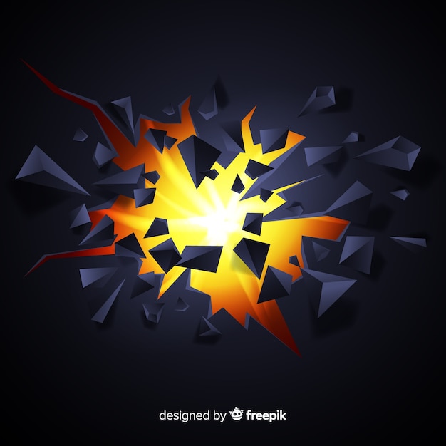 Fondo de explosión con luz en 3d