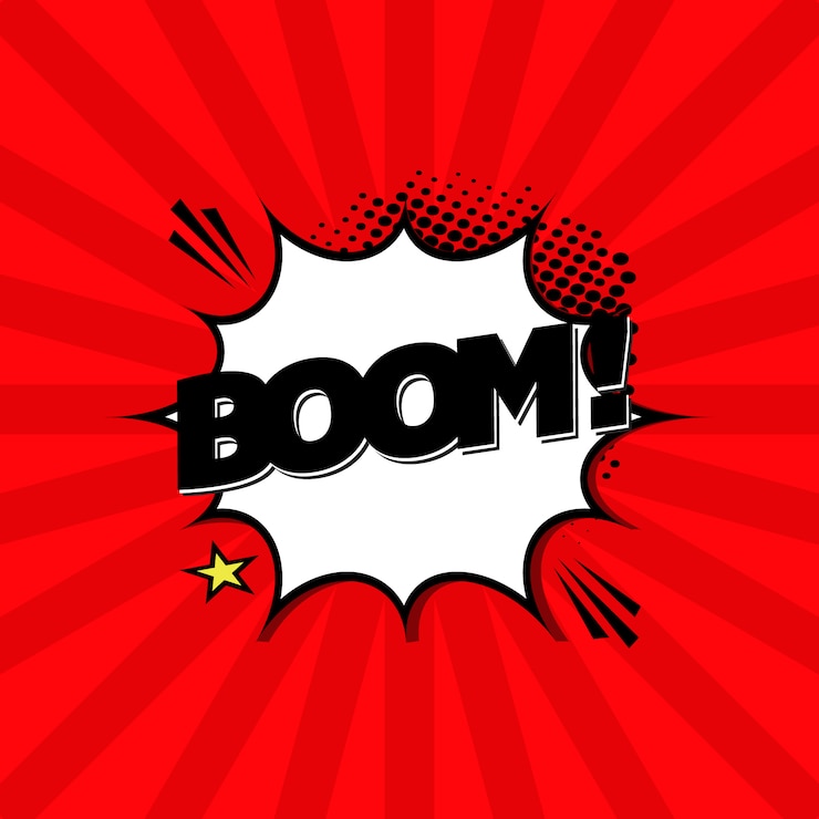 Fondo con la expresión boom