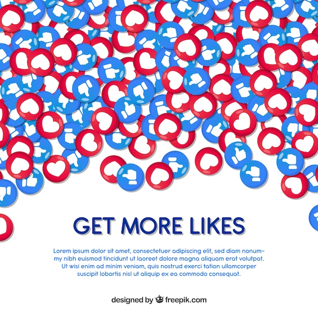 Fondo de facebook con corazones y likes