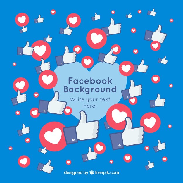 Fondo de facebook con corazones y likes