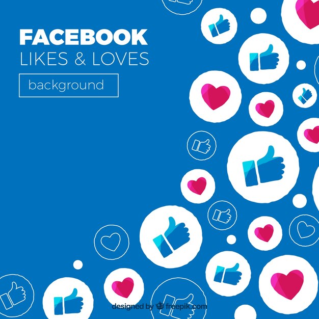 Fondo de facebook con corazones y likes
