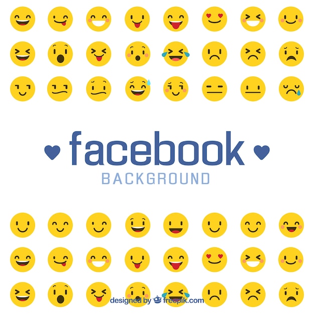 Vector gratuito fondo de facebook con emoticonos