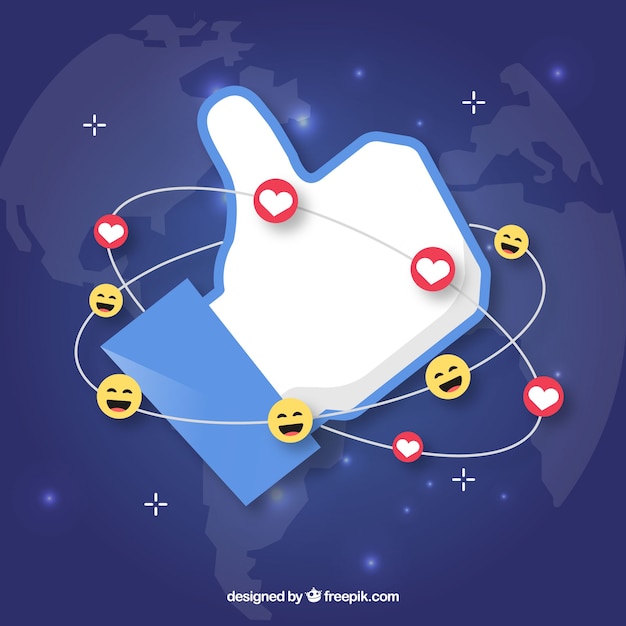 Vector gratuito fondo de facebook con icono de me gusta