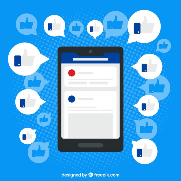 Fondo de facebook con iconos de me gusta