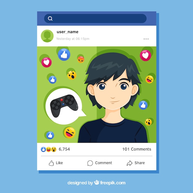 Vector gratuito fondo de facebook influencer con emoticonos