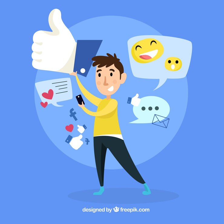 Vector gratuito fondo de facebook likes y corazones