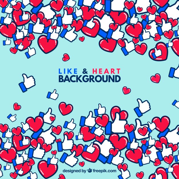 Fondo de facebook con likes y corazones