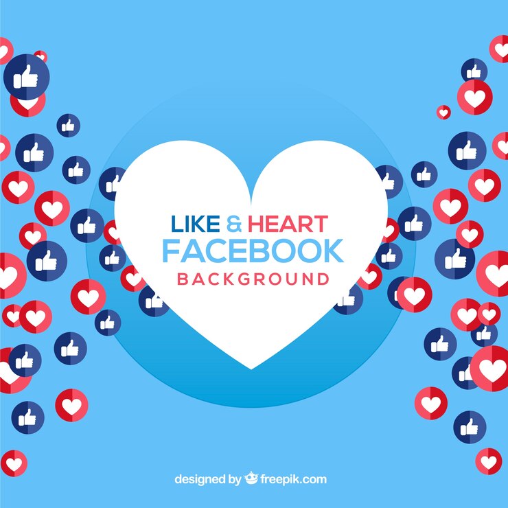 Vector gratuito fondo de facebook con likes y corazones