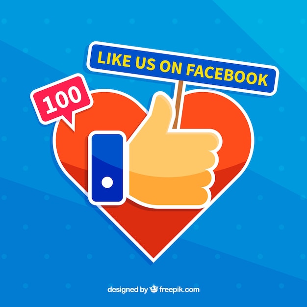 Vector gratuito fondo de facebook con likes y corazones