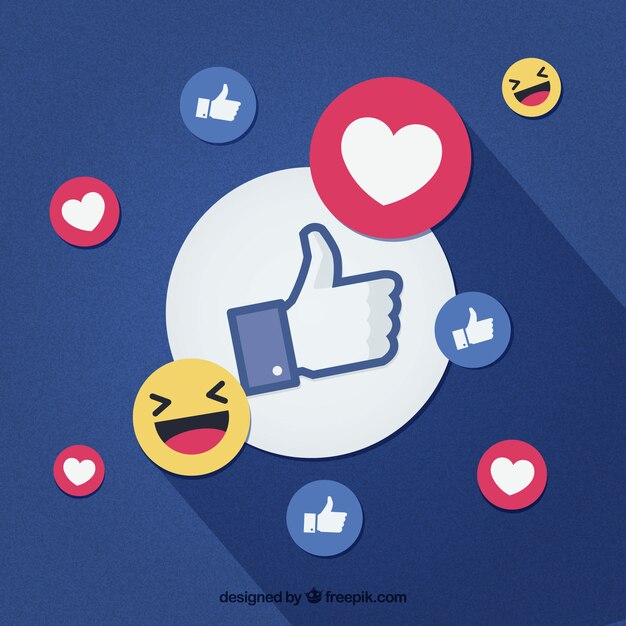 Fondo de facebook con likes y corazones