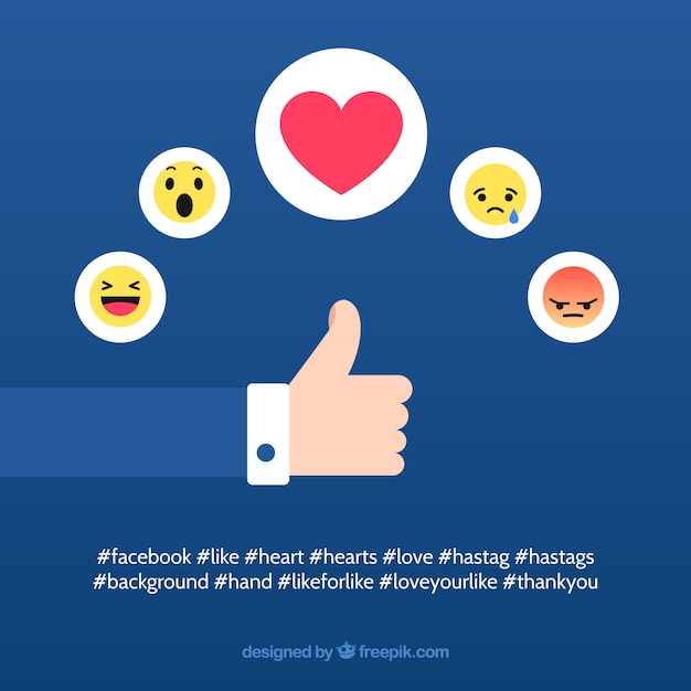 Fondo de facebook con likes y corazones