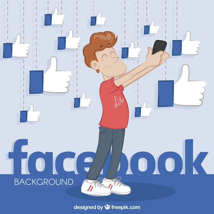 Vector gratuito fondo de facebook con likes