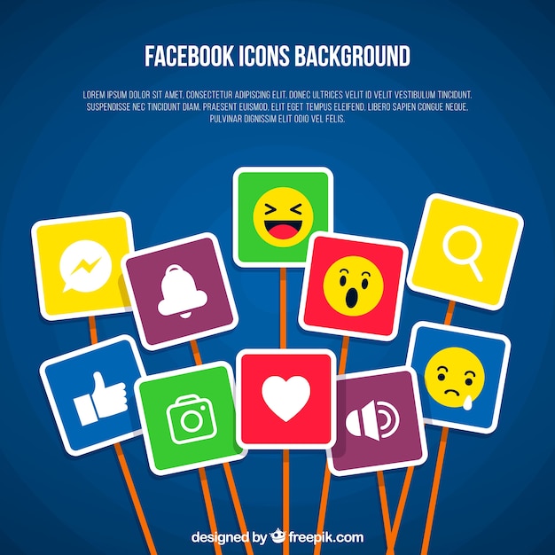 Fondo de facebook con muchos iconos