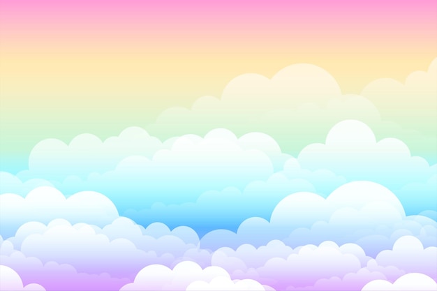 El fondo de la fantasía del arco iris de las nubes de ensueño