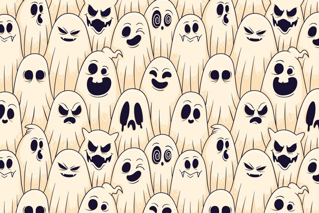 Fondo de fantasma dibujado a mano