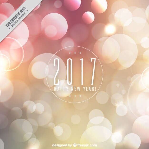 Vector gratuito fondo fantástico de año nuevo con formas redondas