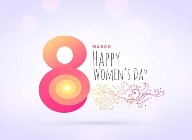 Fondo de felicitación del día de la mujer con decoración floral 
