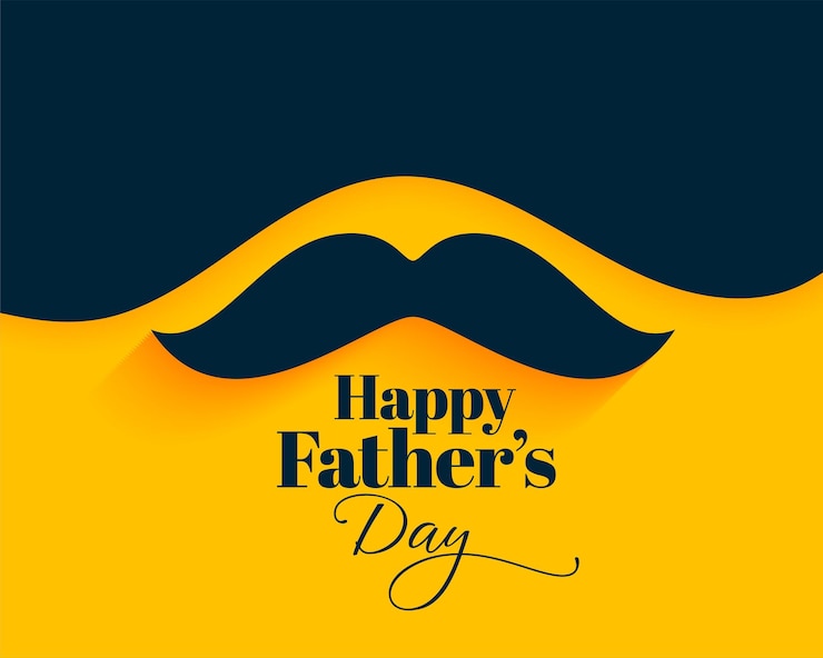 Vector gratuito fondo de felicitación del día del padre feliz con diseño de bigote