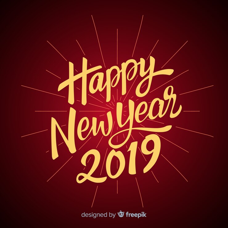 Vector gratuito fondo de feliz año 2019