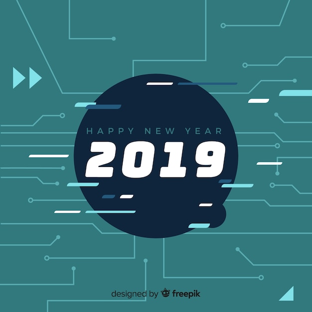 Vector gratuito fondo de feliz año 2019