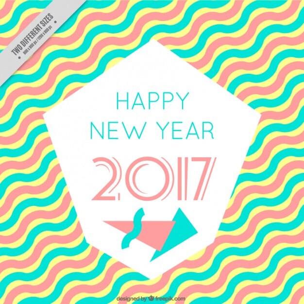 Fondo de feliz año nuevo 2017 con ondas 